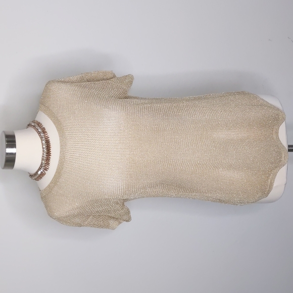 Michael Kors  Mesh Blouse Gold Size Small - Picture 2 of 15